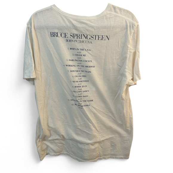 Old Navy, Unisex Bruce Springsteen white graphic T-shirt size large - Picture 2 of 3